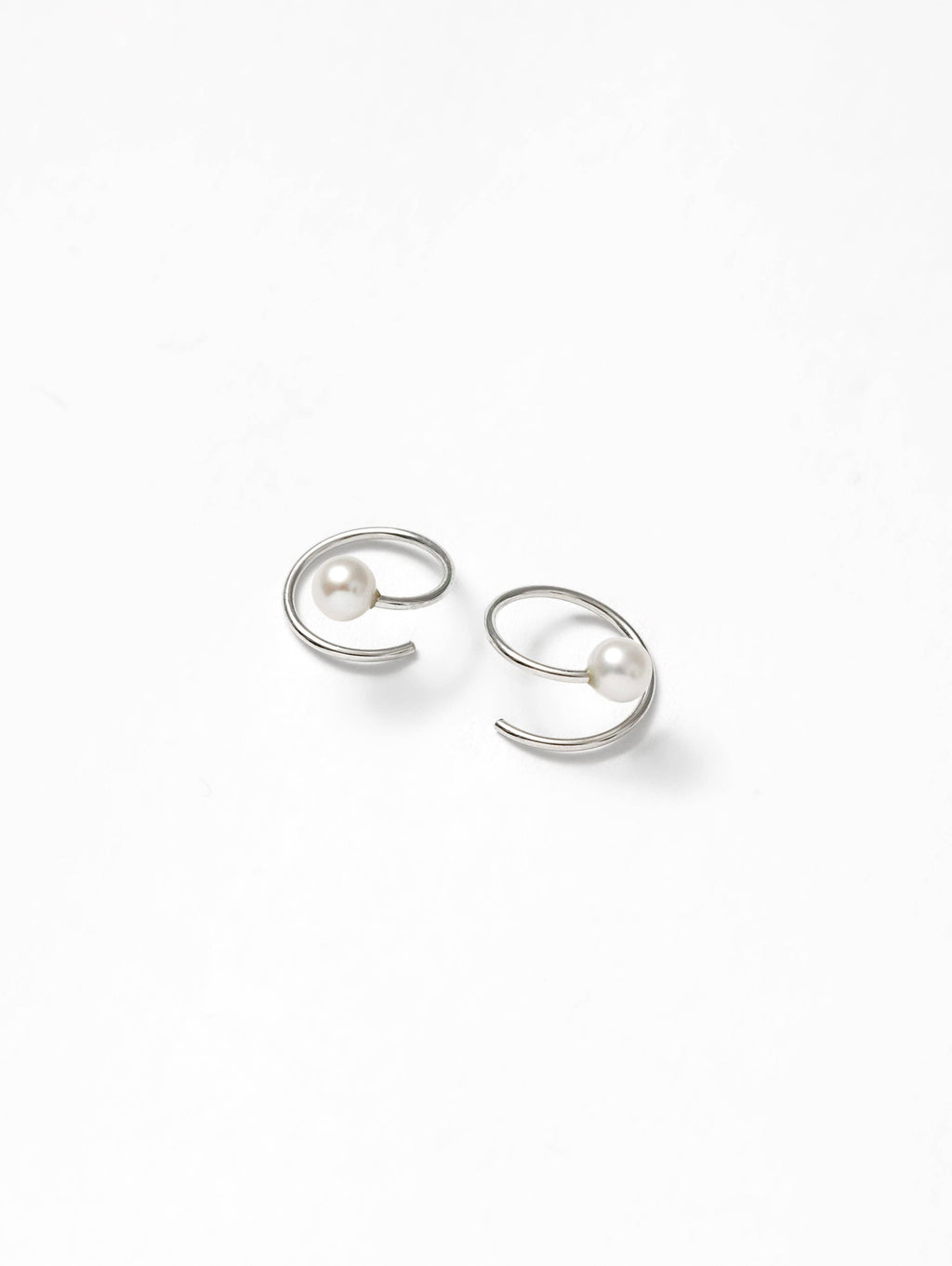 Wolf Circus | White Pearl Swirl Studs in Sterling Silver