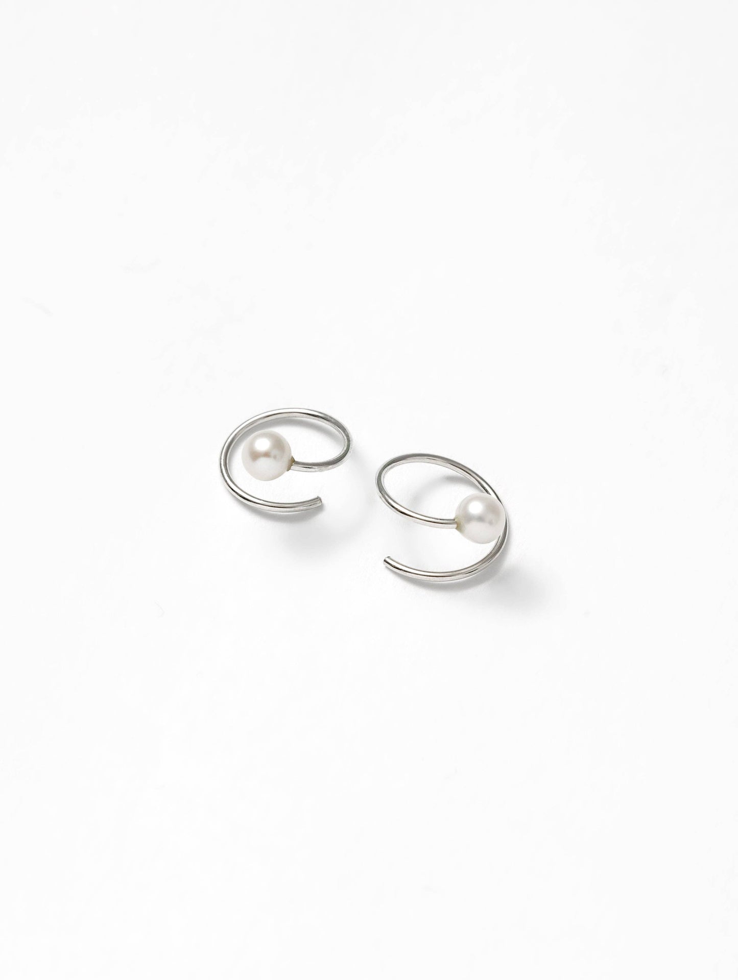Wolf Circus | White Pearl Swirl Studs in Sterling Silver