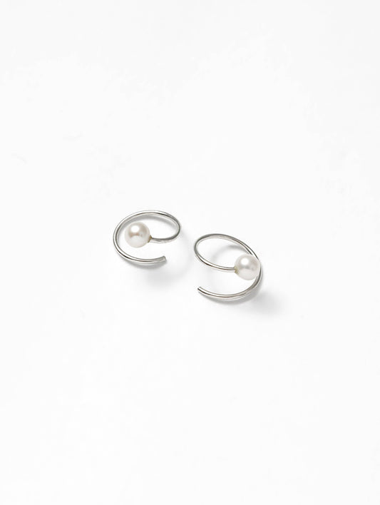Wolf Circus | White Pearl Swirl Studs in Sterling Silver