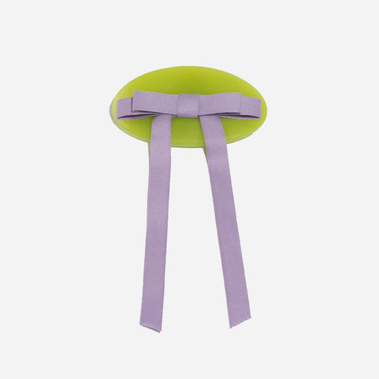 CHUNKS | Bow Barrette - Lime/Lavender