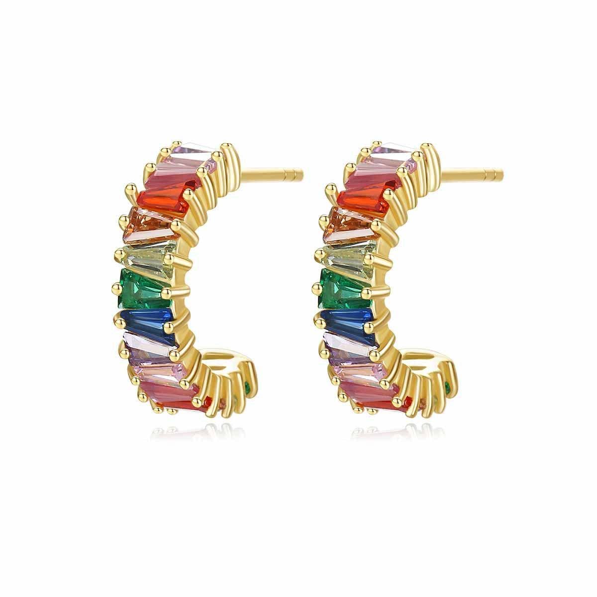 Love Local Jewelry | Kylie Rainbow Hoops 1.4cm - Gold