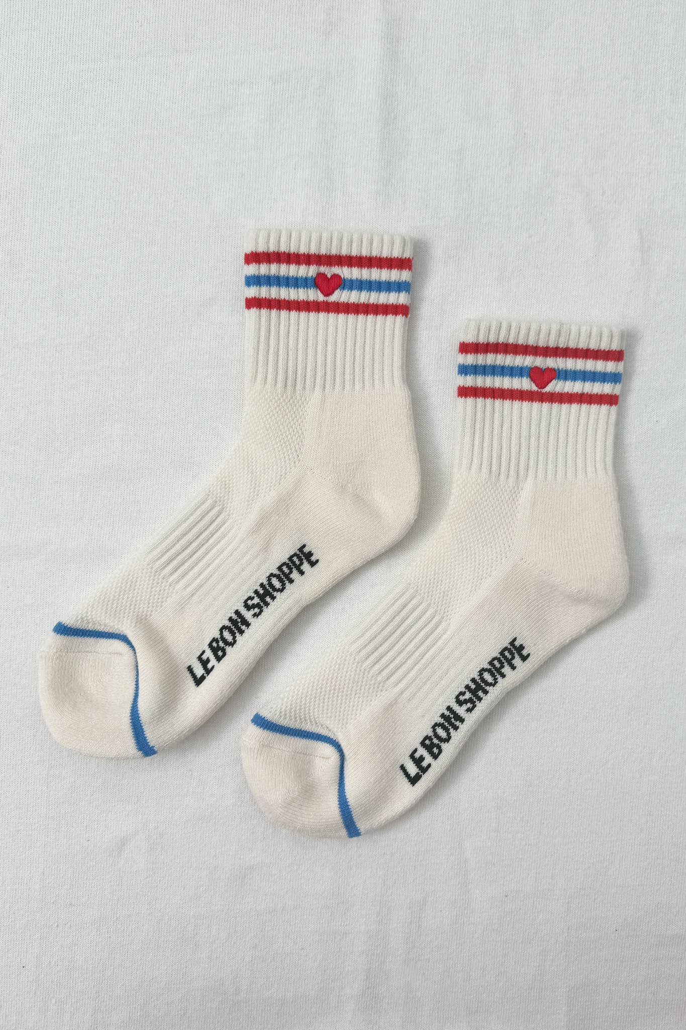 Le Bon Shoppe | Embroidered Girlfriend Socks - Ivory + Heart