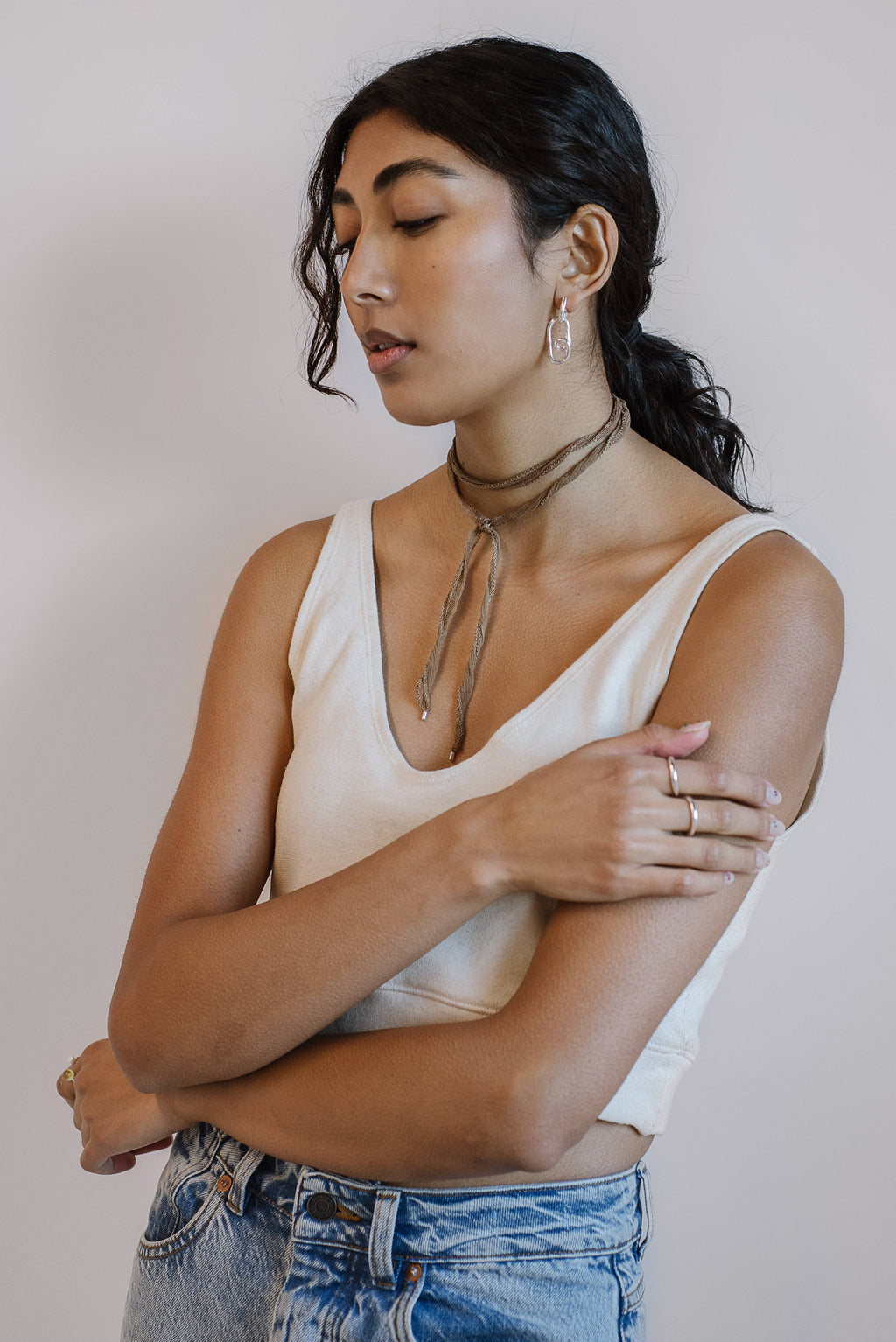 Kara Yoo | Loop Dangle Earrings: 14k Gold Plated