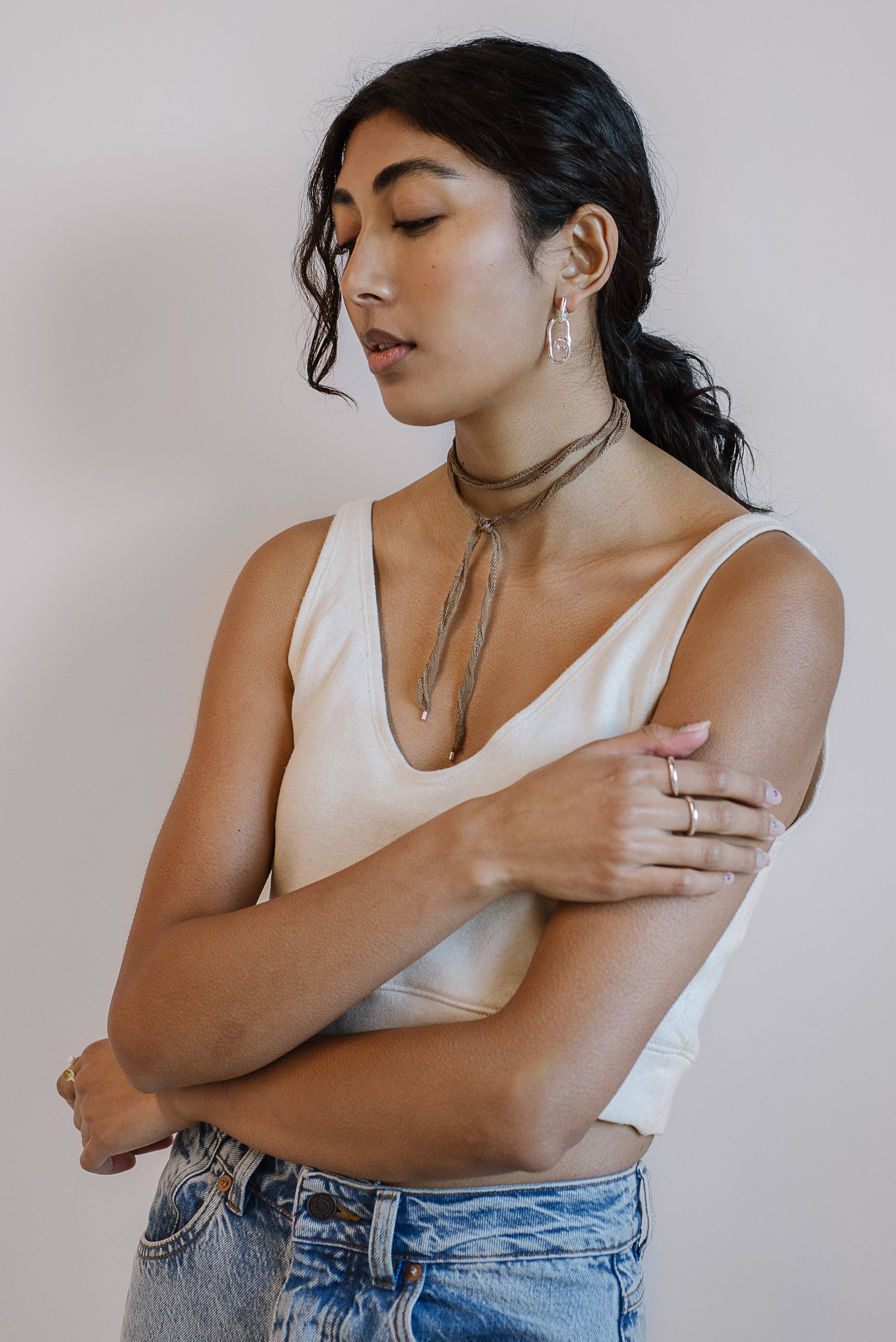 Kara Yoo | Loop Dangle Earrings: 14k Gold Plated