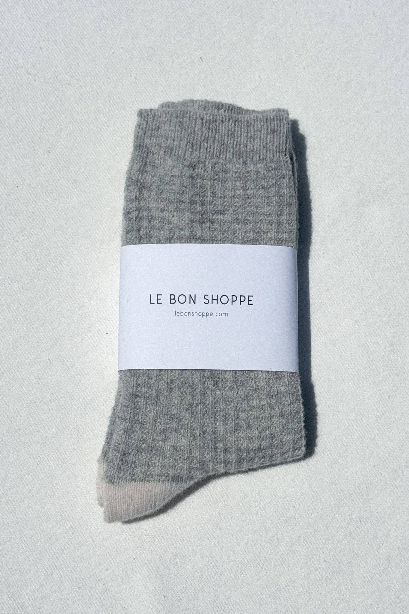 Le Bon Shoppe | Wool Waffled Socks - Stone/Cream