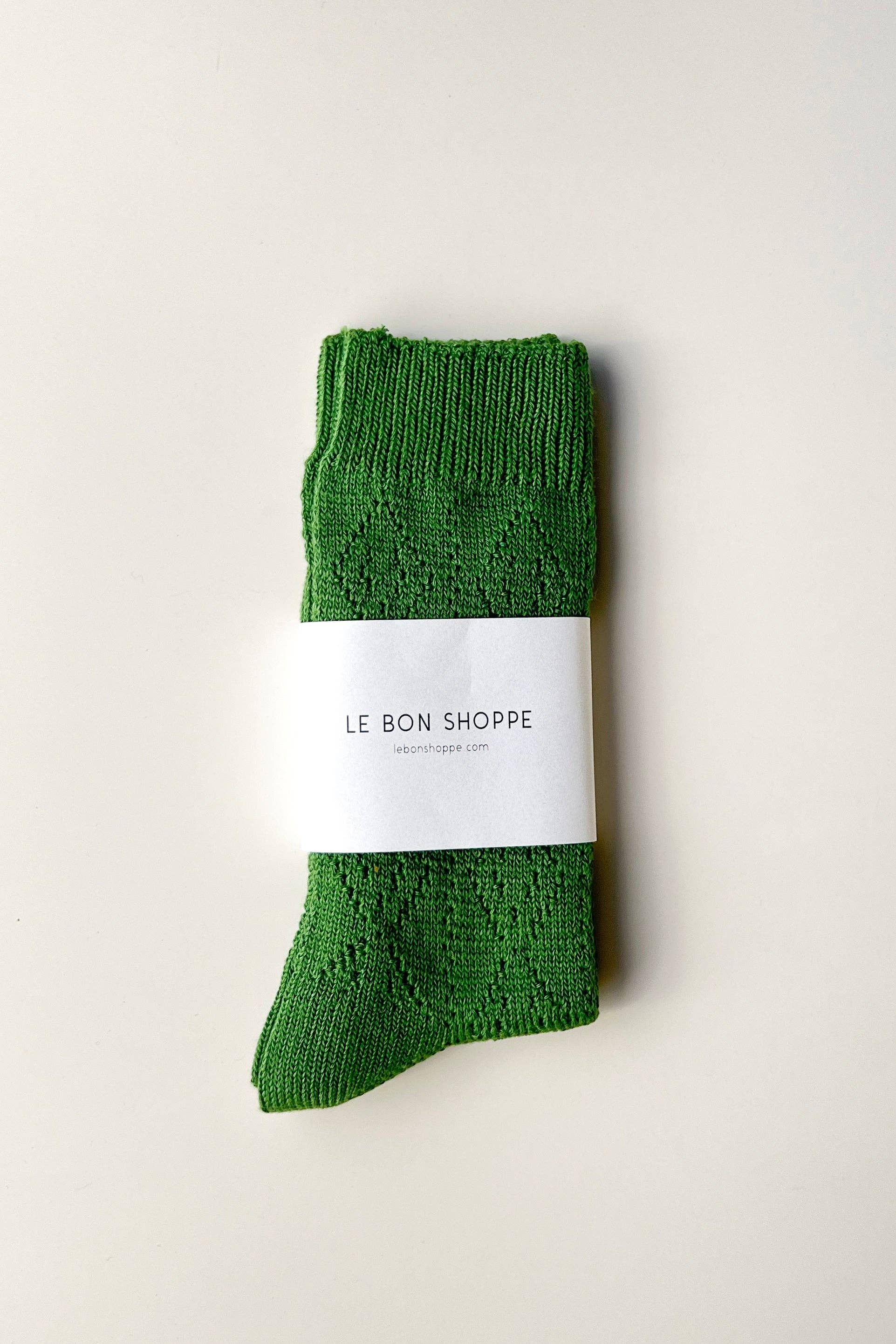 Le Bon Shoppe | Modal Eyelet Socks - Palm Green