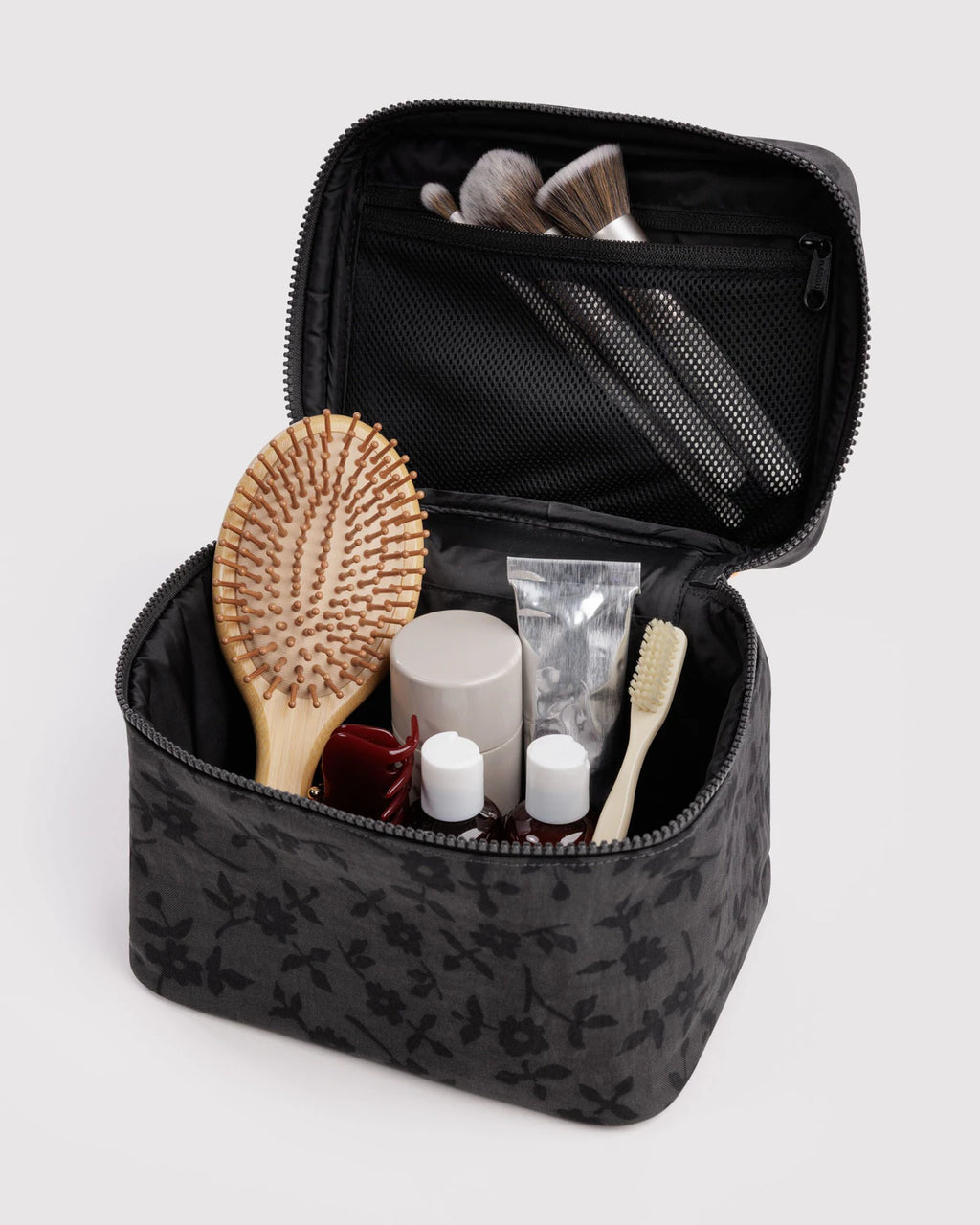 Baggu | Large Cosmetic Case - Charcoal Ditsy Floral