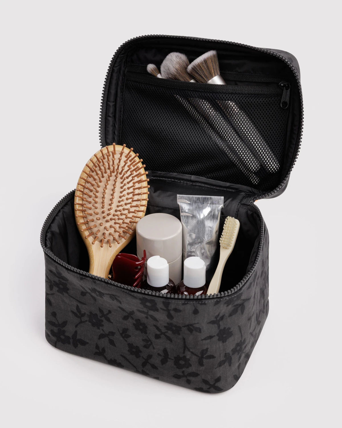 Baggu | Large Cosmetic Case - Charcoal Ditsy Floral