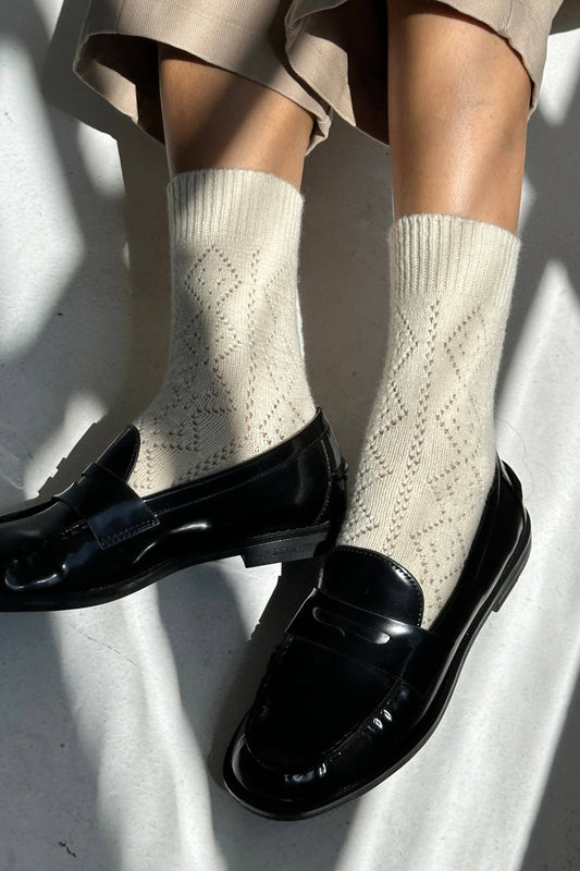 Le Bon Shoppe | Cashmere Pointelle Socks - Cream