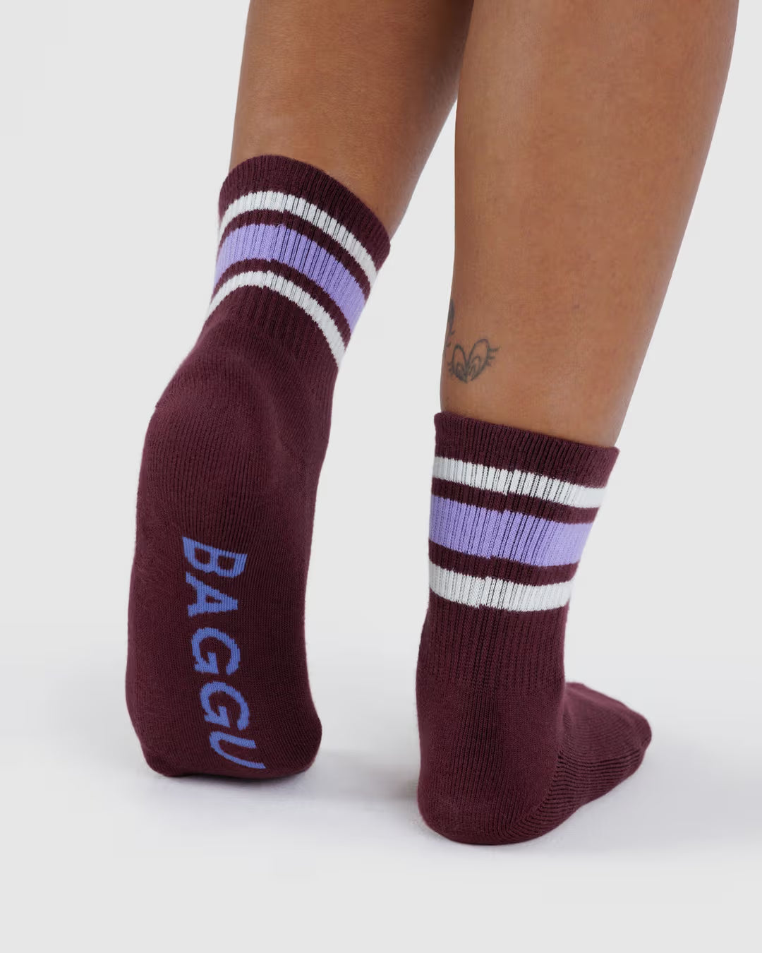 Baggu | Ribbed Socks - Mahogany Stripe