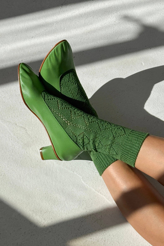 Le Bon Shoppe | Modal Eyelet Socks - Palm Green