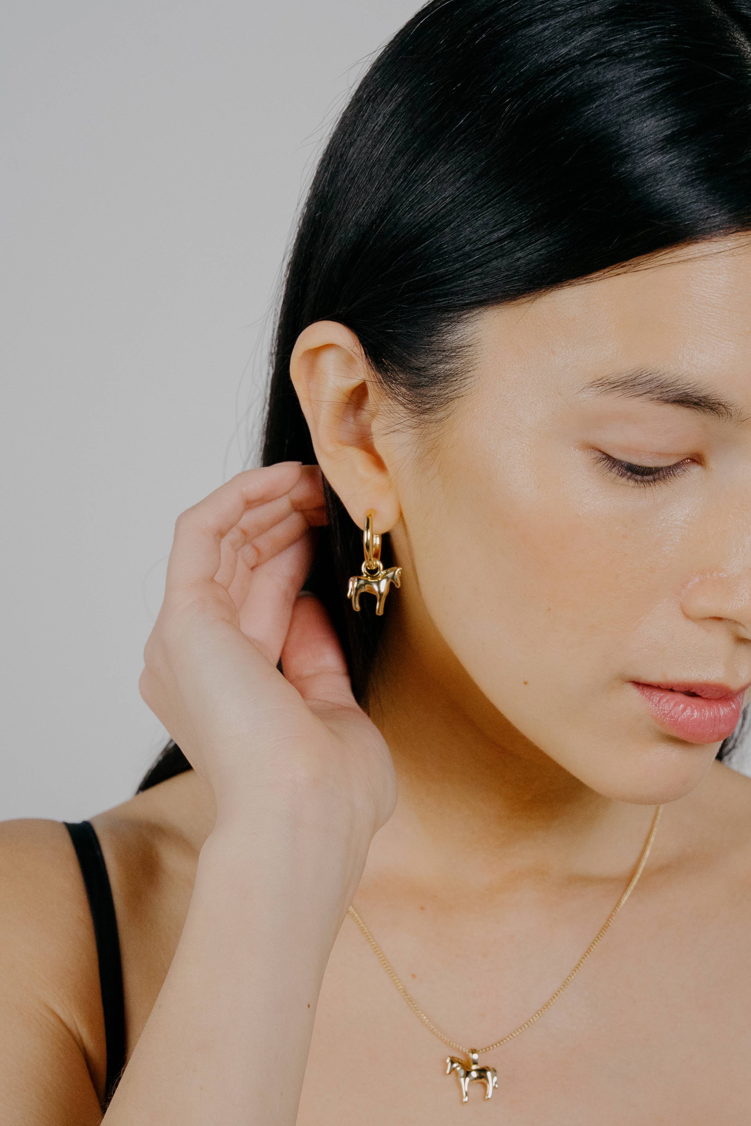 Kara Yoo | Lunar Horse Hoops - Gold