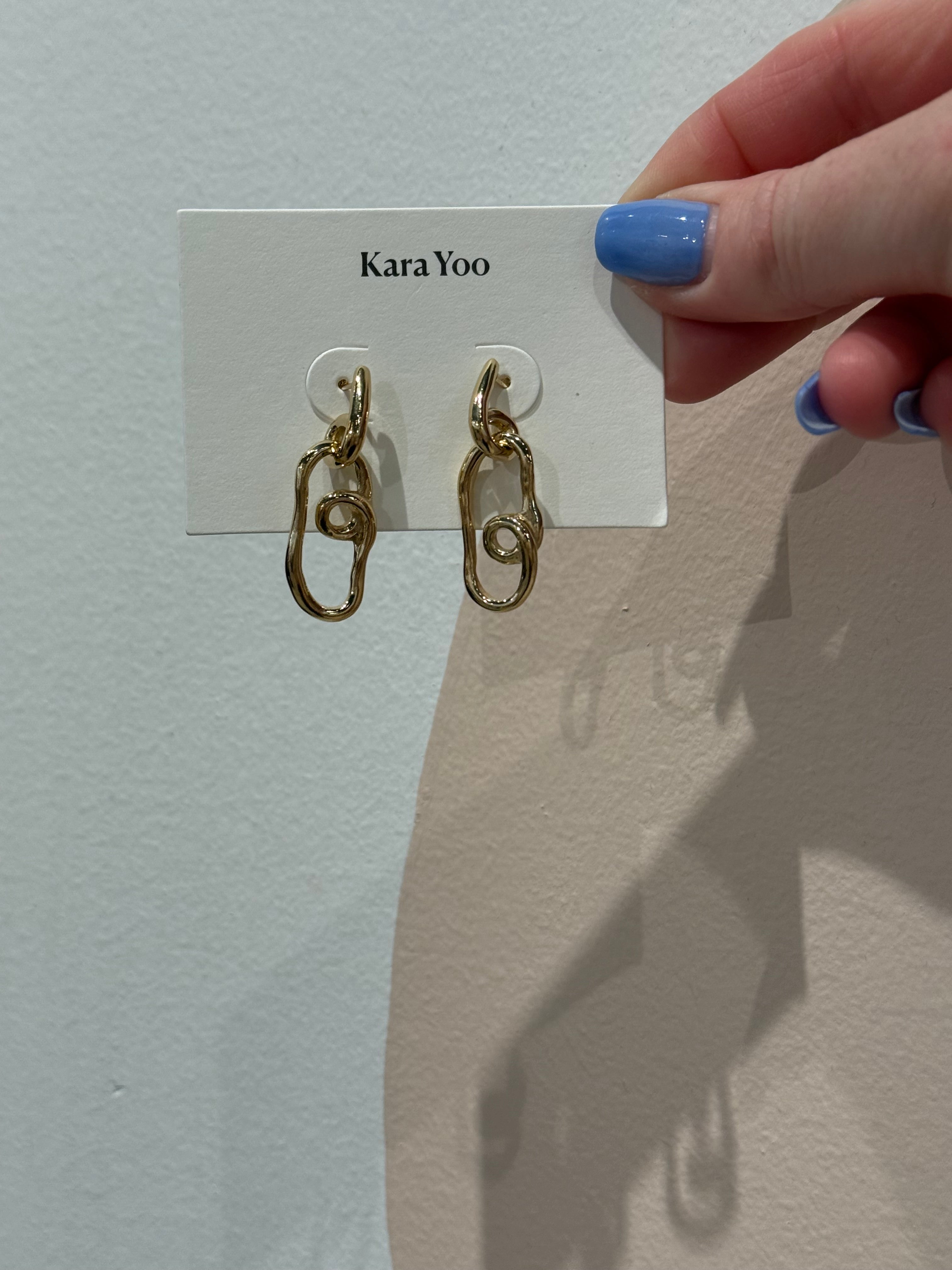 Kara Yoo | Loop Dangle Earrings: 14k Gold Plated