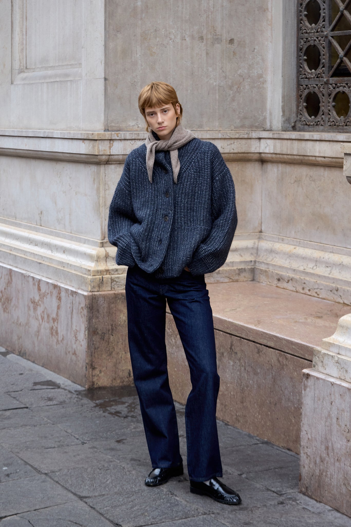 Bare Knitwear | Oversized Shawl Cardigan - Navy