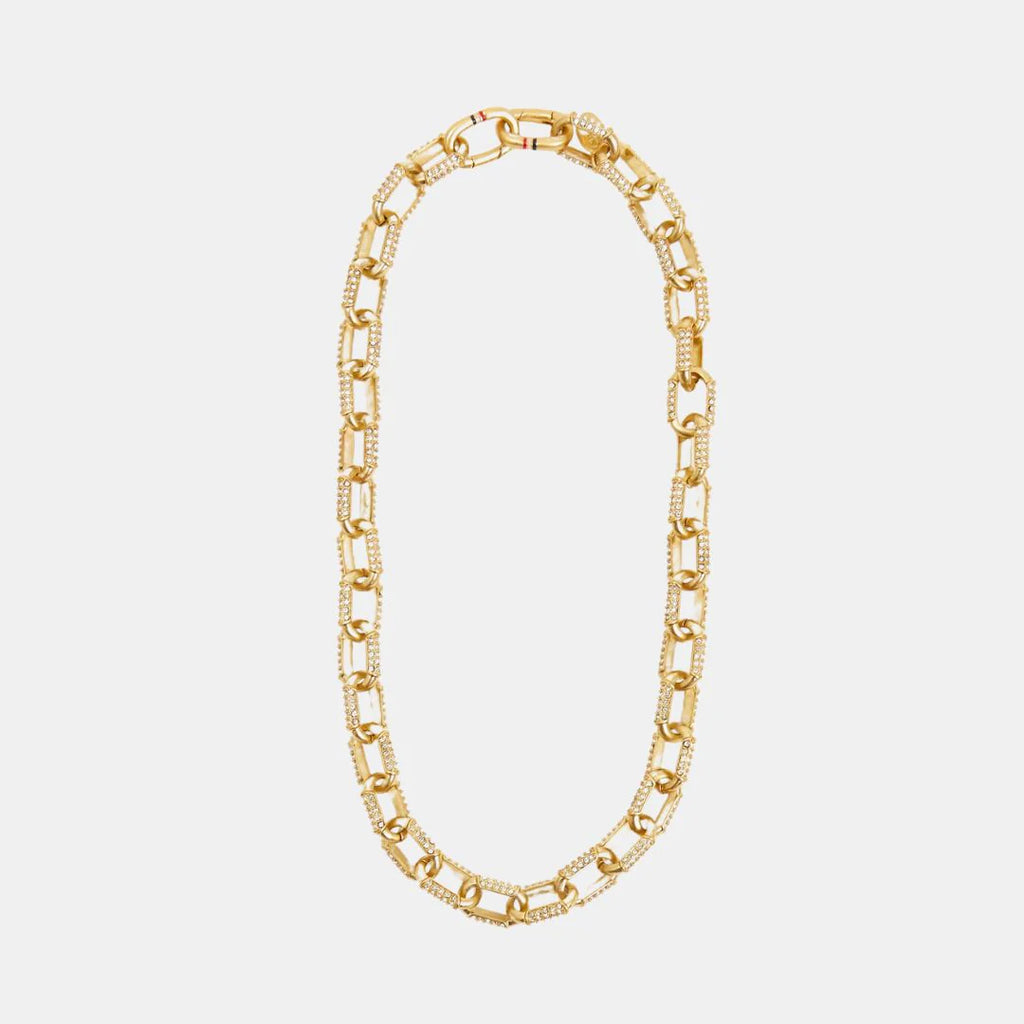 Clare V | Le Link Pave Necklace - Vintage Gold