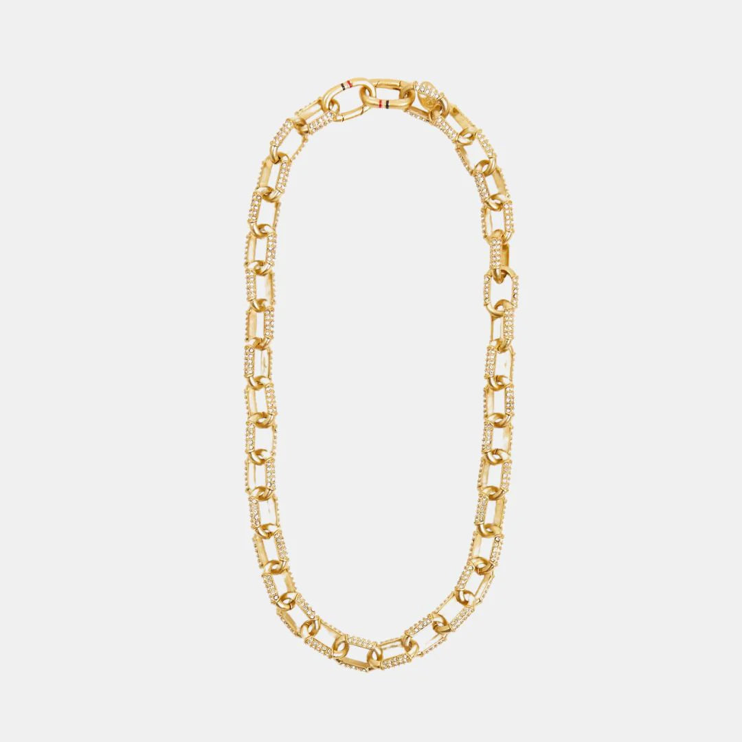 Clare V | Le Link Pave Necklace - Vintage Gold