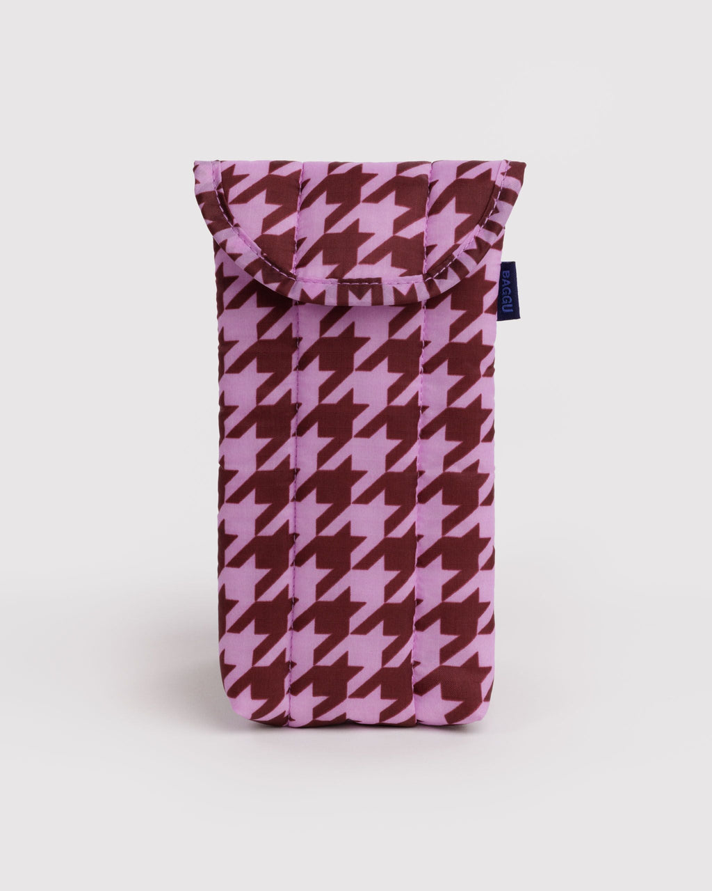 Baggu | Puffy Glasses Sleeve - Pink Houndstooth