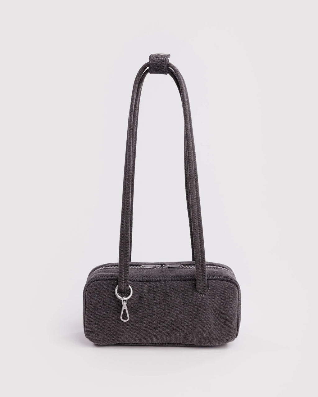 Baggu | Small Denim Bowler Bag - Washed Black Denim