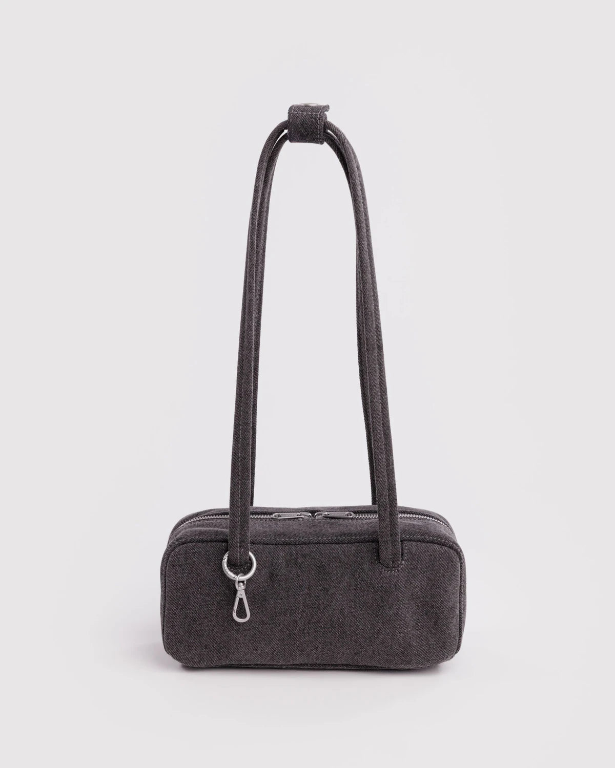 Baggu | Small Denim Bowler Bag - Washed Black Denim