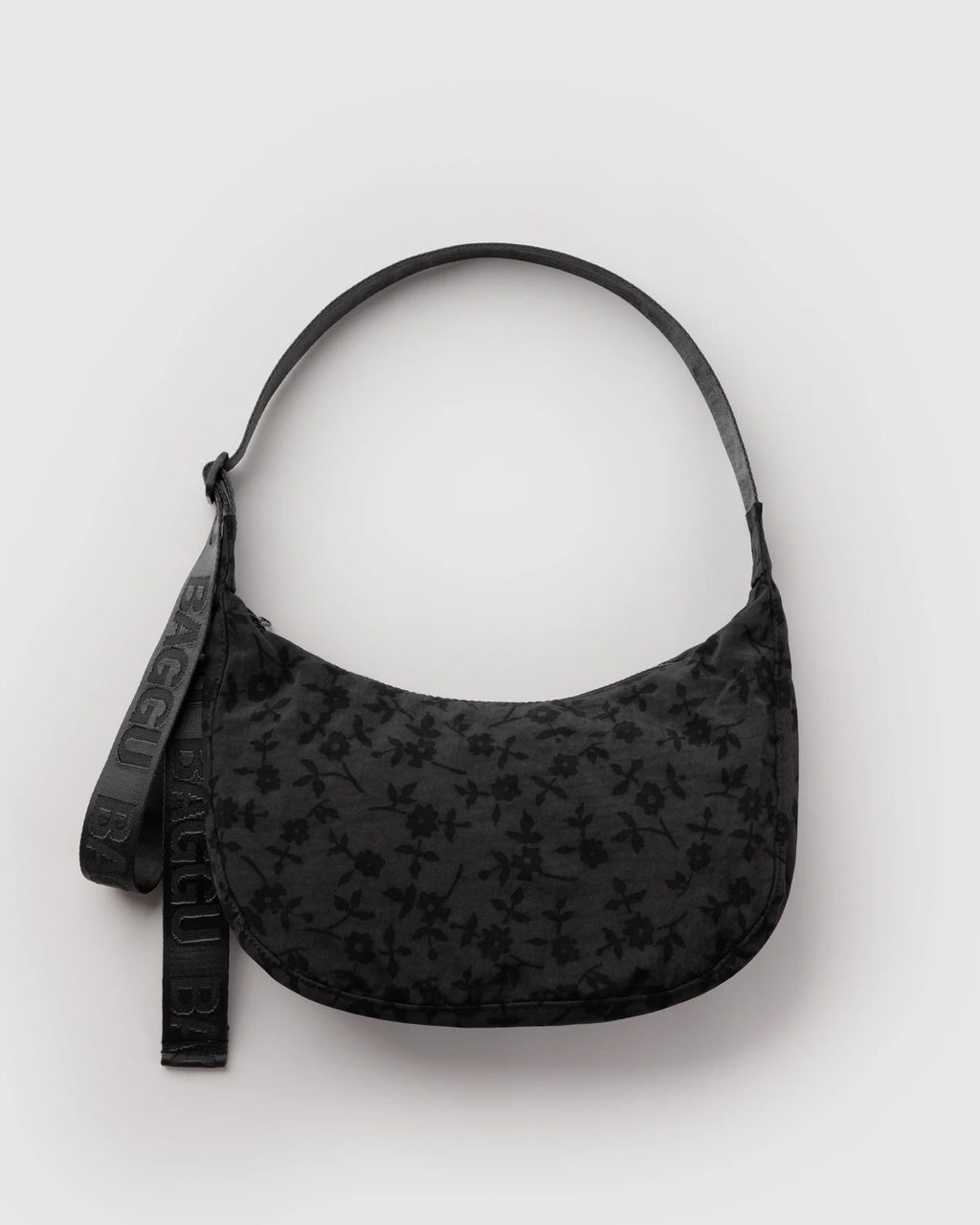 Baggu | Medium Nylon Crescent Bag - Charcoal Ditsy Floral