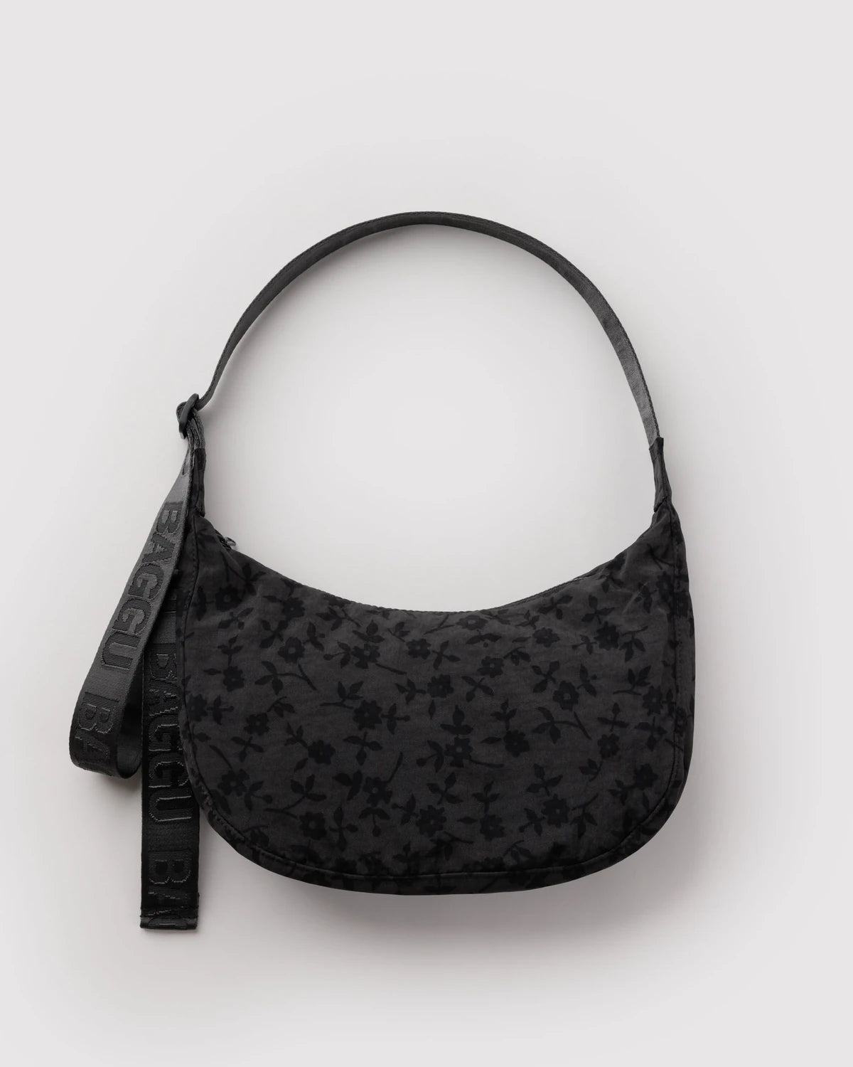 Baggu | Medium Nylon Crescent Bag - Charcoal Ditsy Floral
