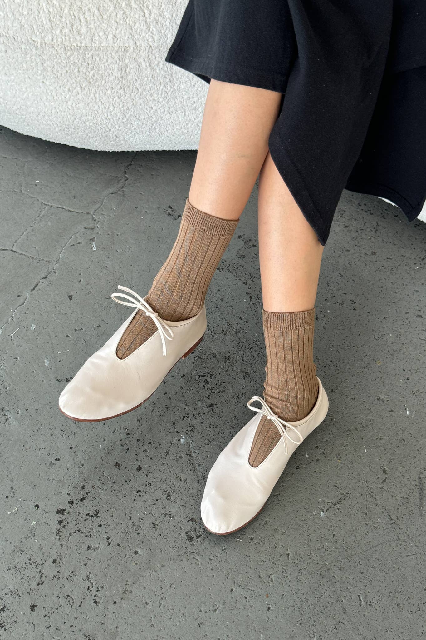 Her Socks - Mercerized Combed Cotton Rib: Classic Red