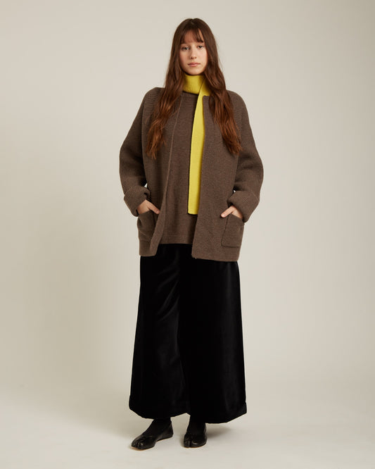 Naif | Isala Wool Coat - Dark Taupe