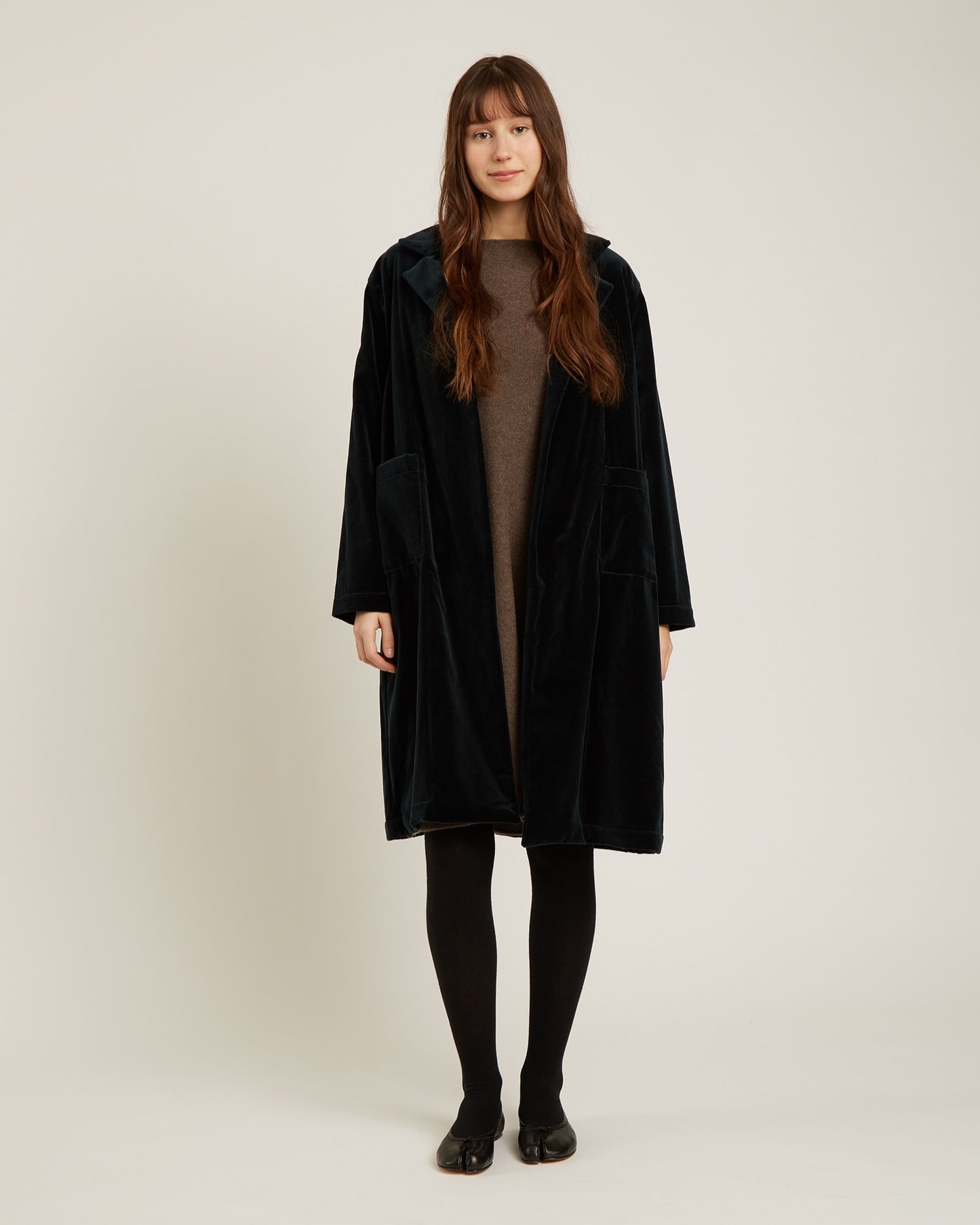Naif | Barton Coat - Black Cotton Velvet