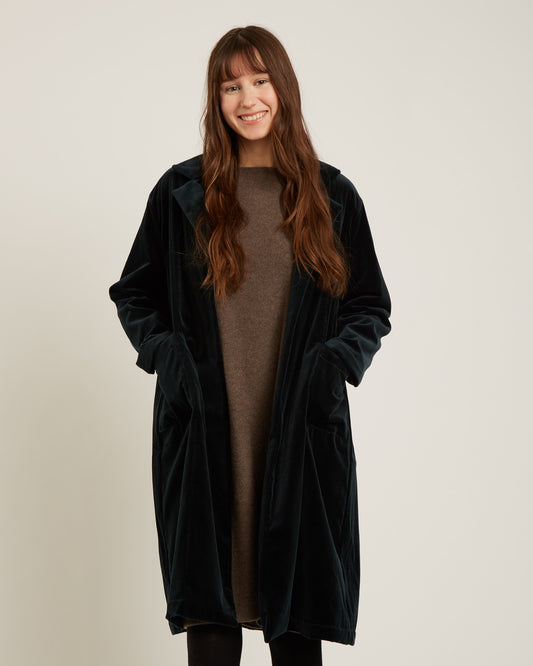 Naif | Barton Coat - Black Cotton Velvet