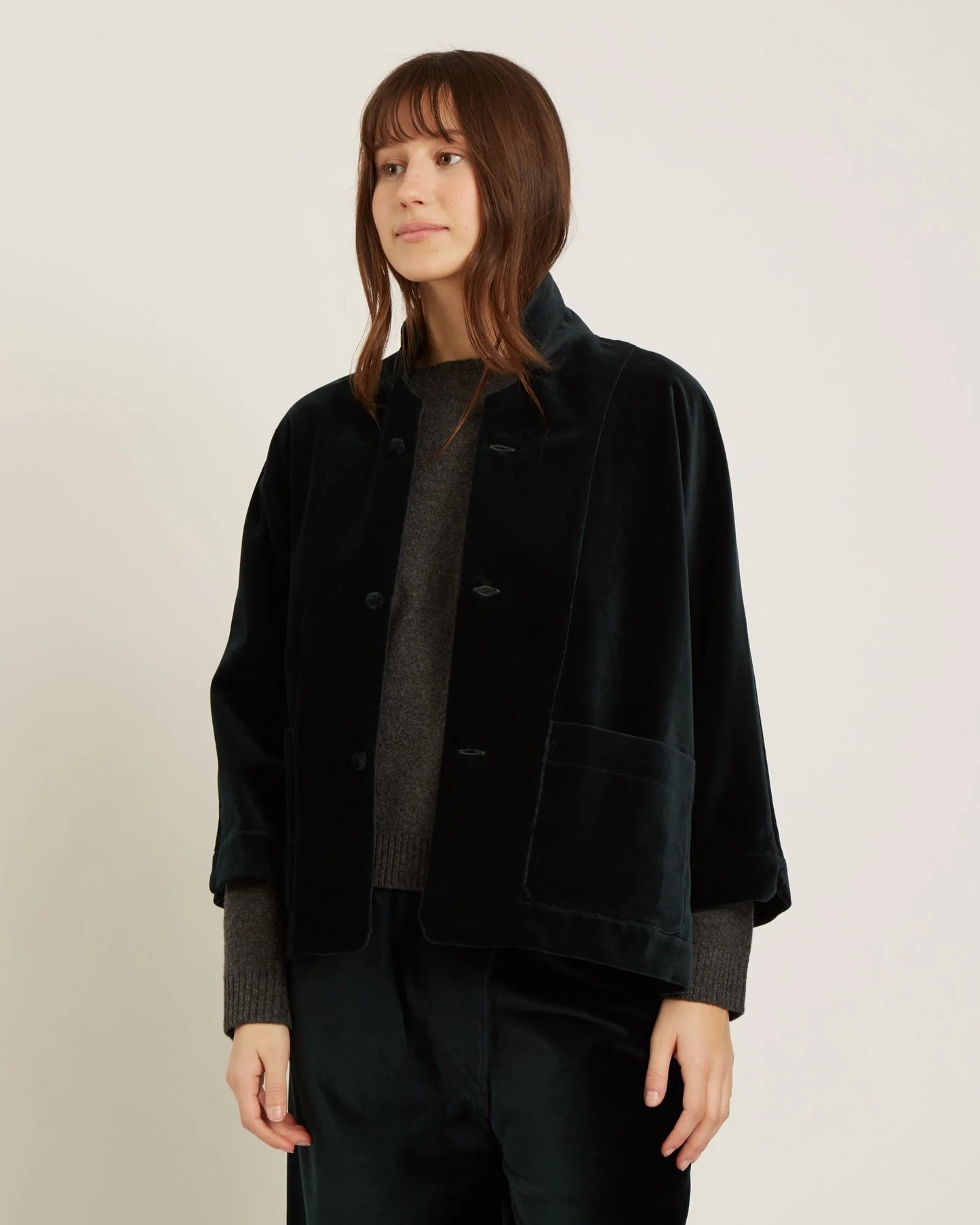 Naif | Faurelle Coat - Black Cotton Velvet