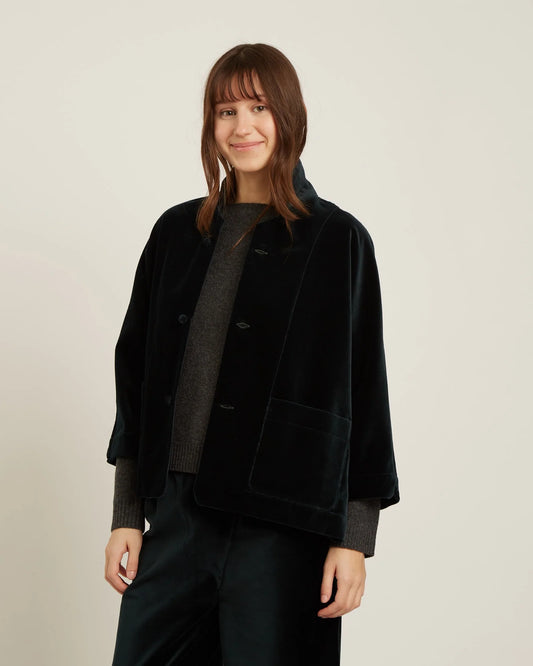 Naif | Faurelle Coat - Black Cotton Velvet
