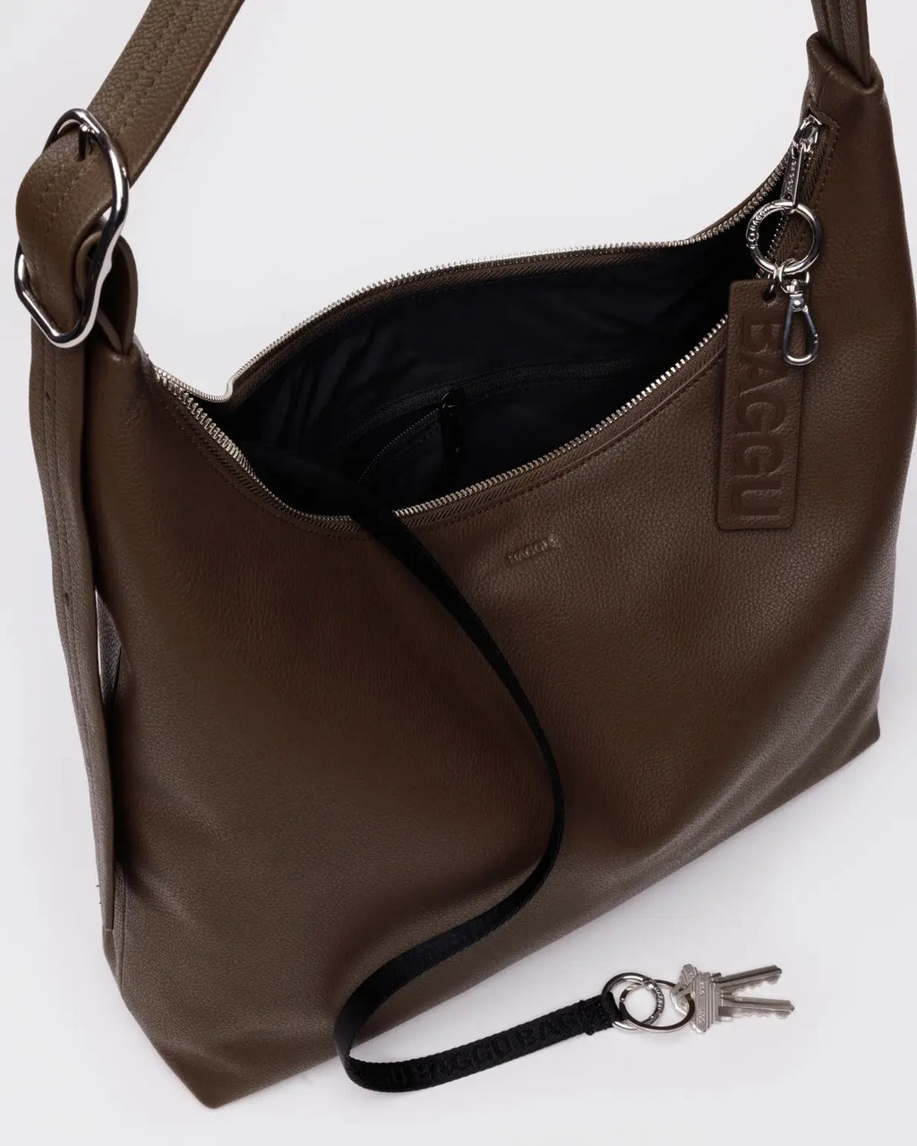 Baggu | Recycled Leather Shoulder Bag - Brown