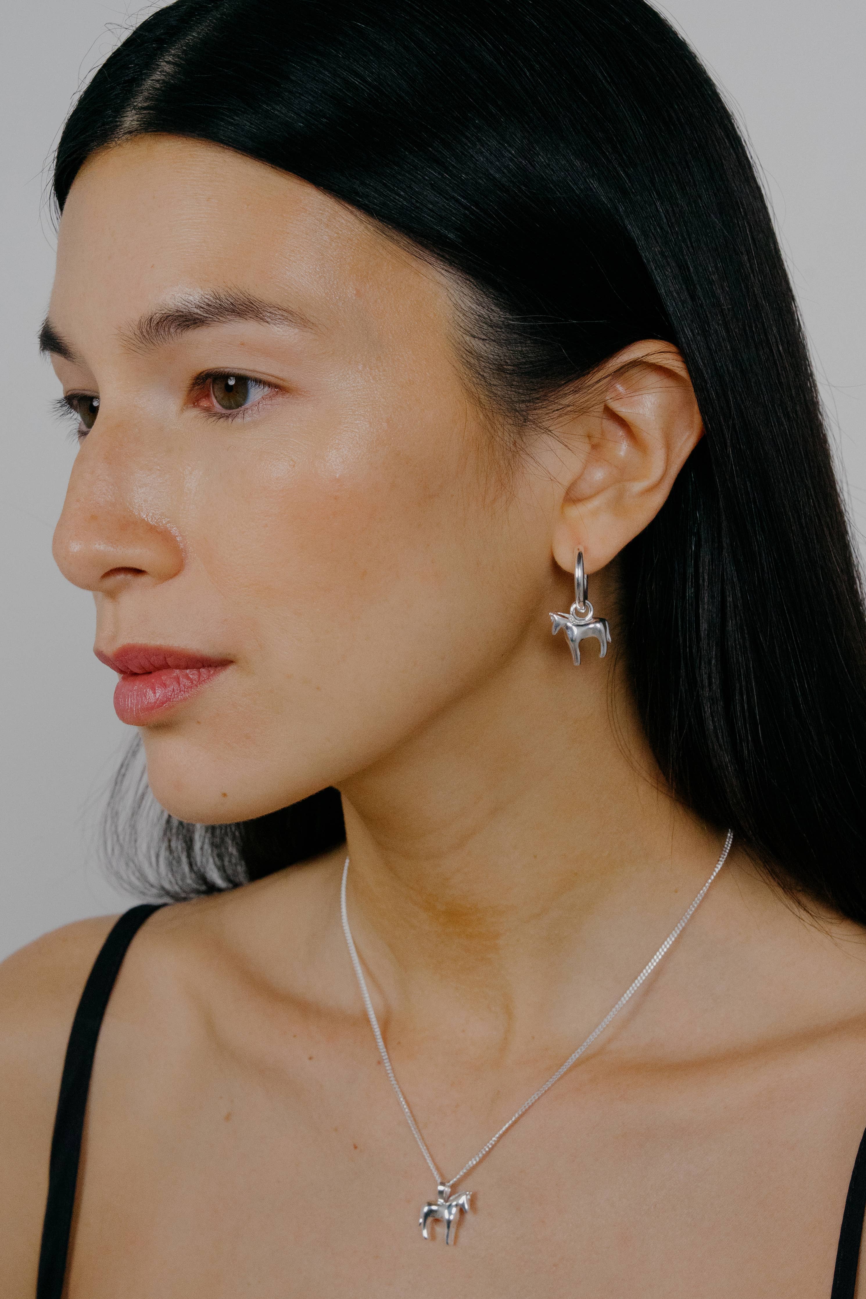 Kara Yoo | Lunar Horse Hoops - Silver