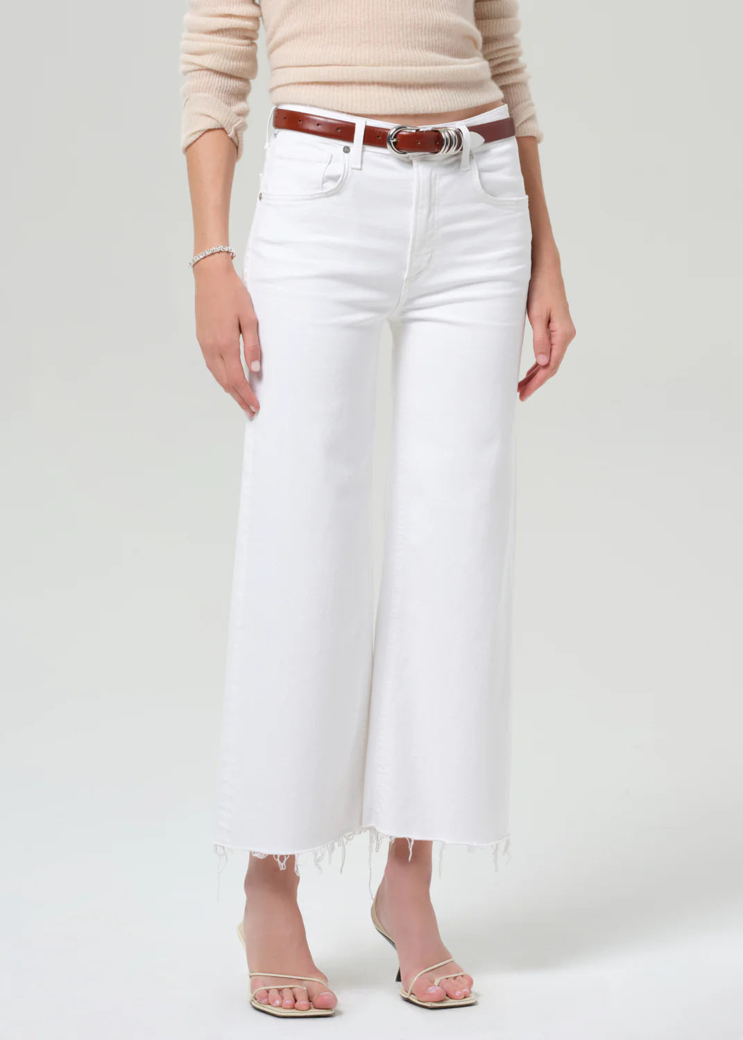 Citizens of Humanity | Lyra Wide Leg Crop Raw Hem - Soft White