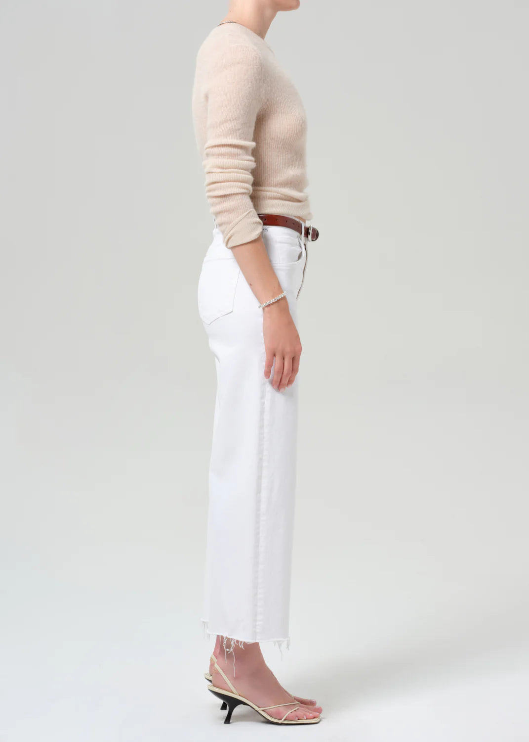Citizens of Humanity | Lyra Wide Leg Crop Raw Hem - Soft White