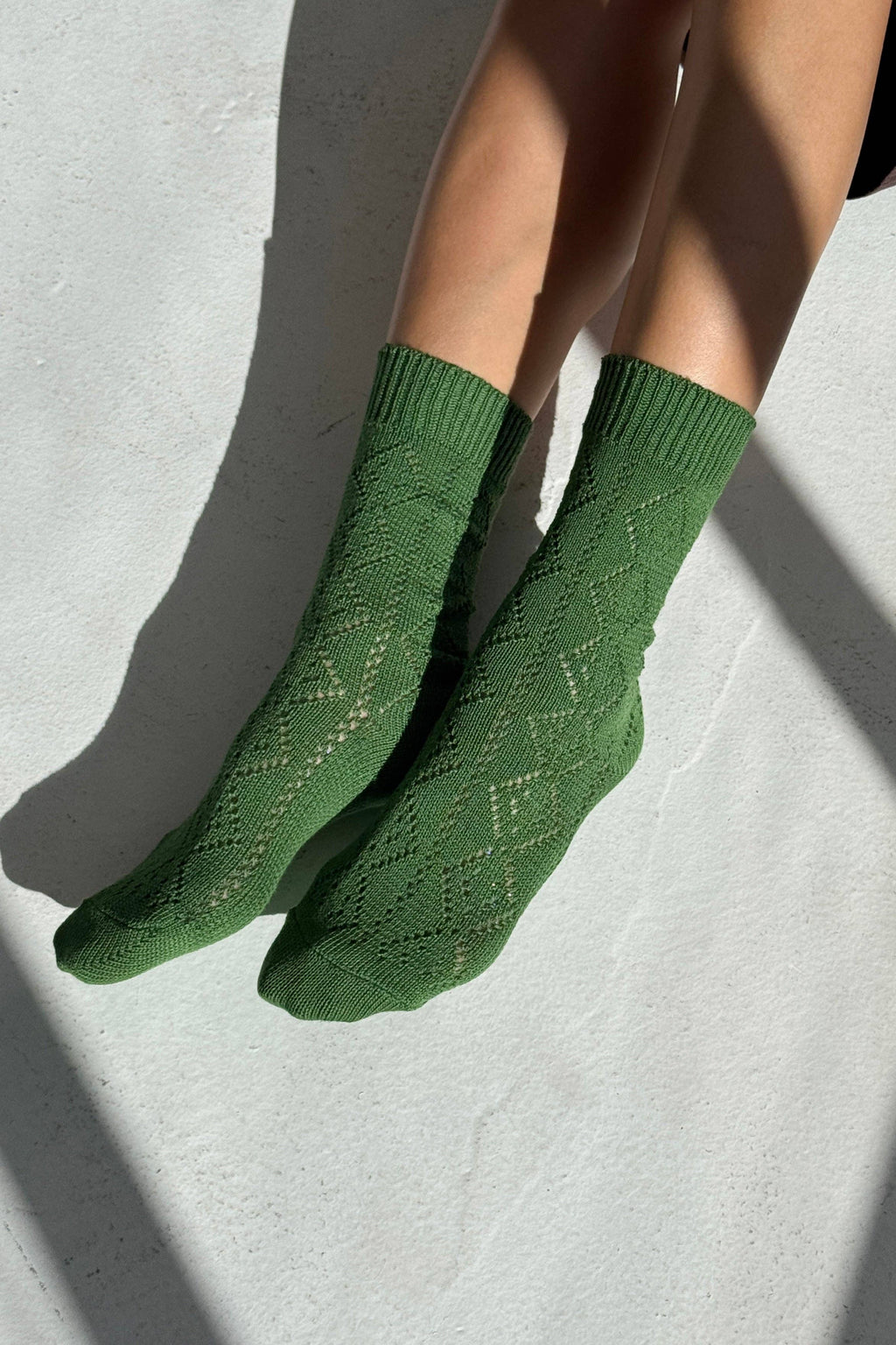 Le Bon Shoppe | Modal Eyelet Socks - Palm Green