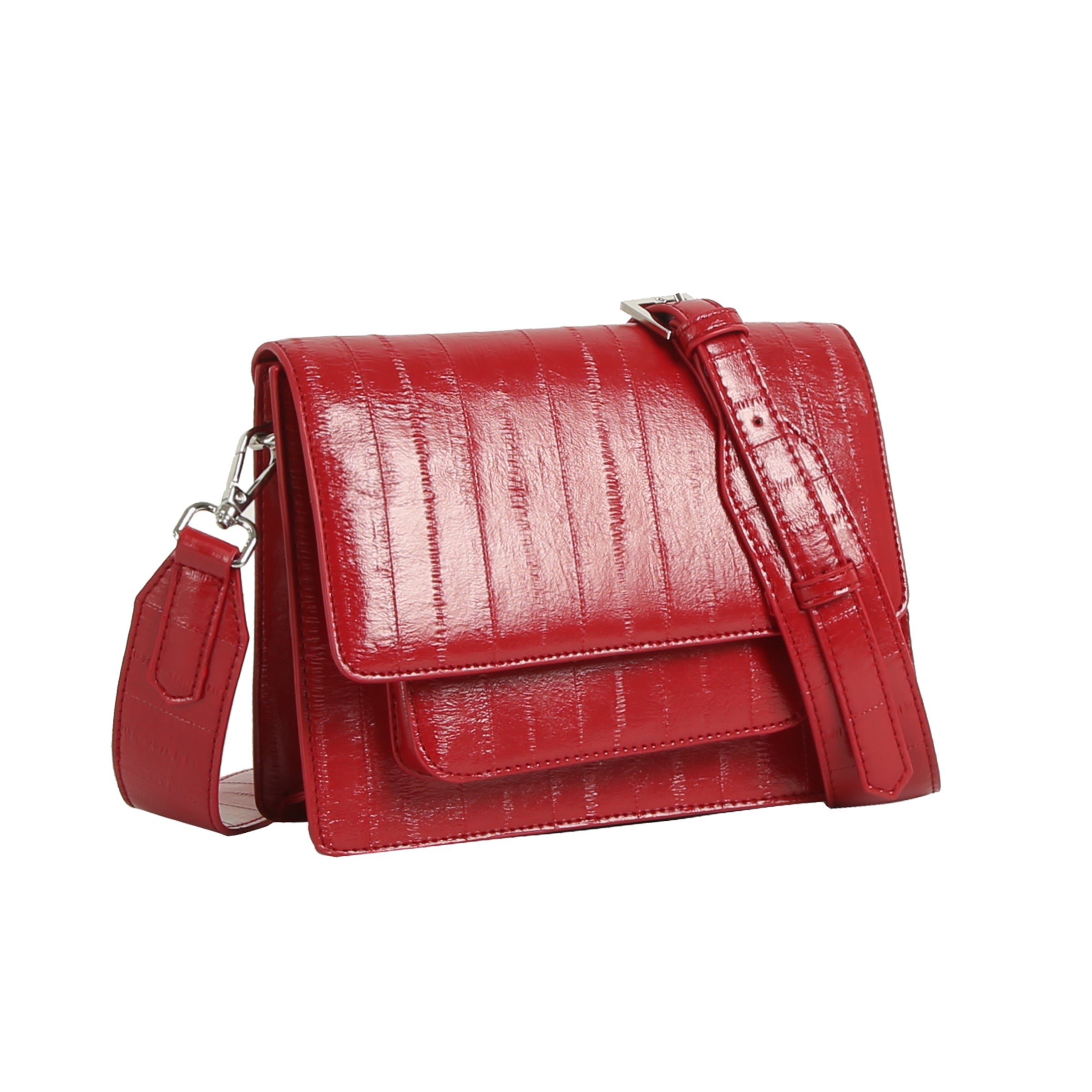 HVISK | Cayman Pocket Stroke Structure Bag - Scarlet Red