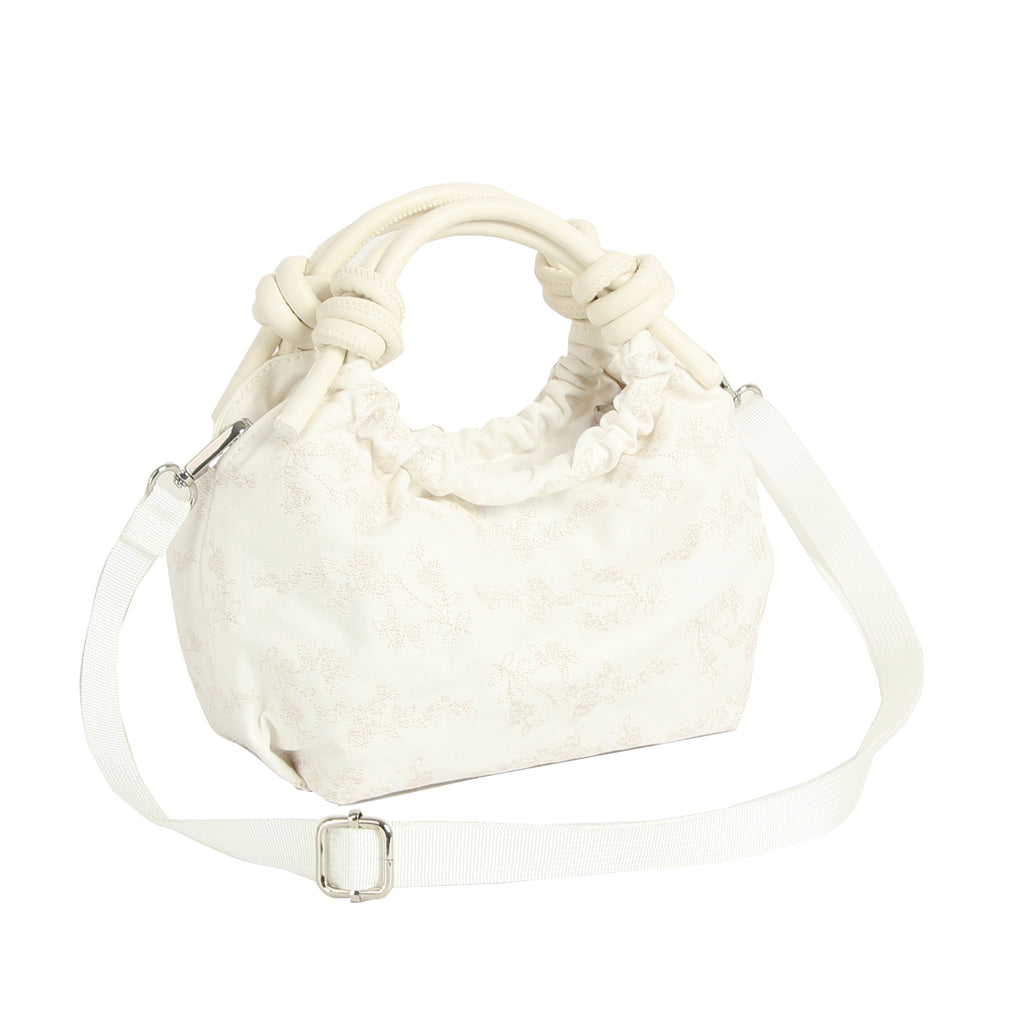 HVISK | Jolly Canvas Embroidery Bag - Pearl