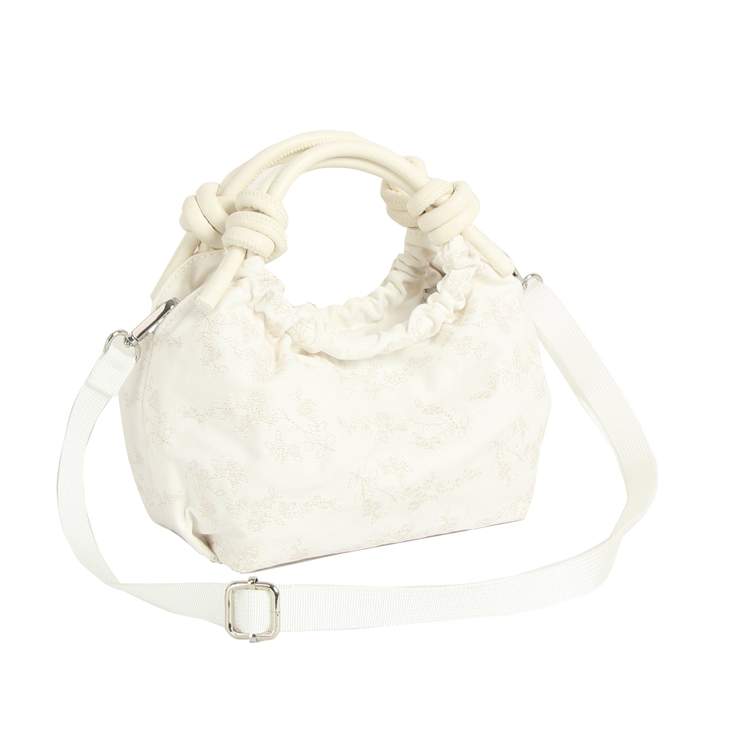 HVISK | Jolly Canvas Embroidery Bag - Pearl