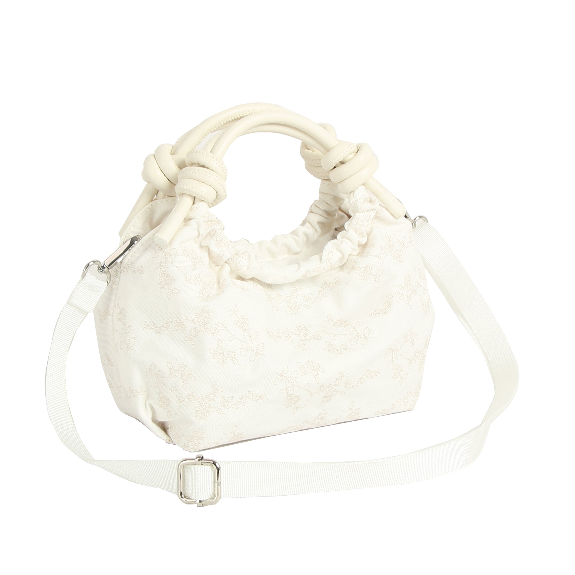 HVISK | Jolly Canvas Embroidery Bag - Pearl