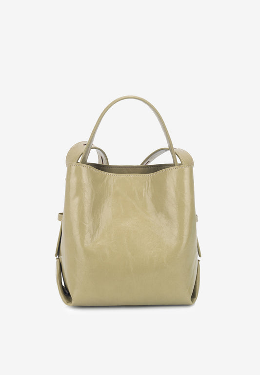 HVISK | Molly Glossy Structure Bag - Matcha Green