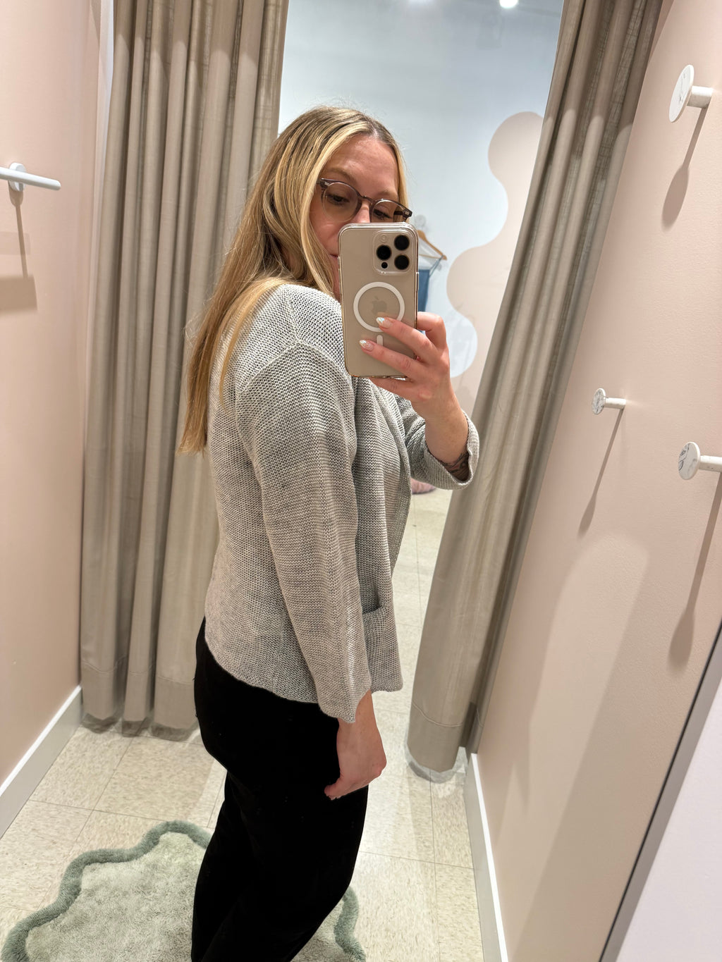 Naïf | Senna Linen Cardigan With Pockets - Melange Grey