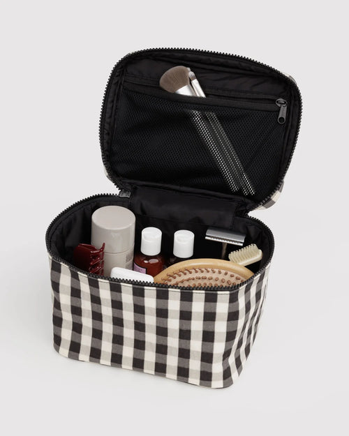 Baggu | Large Cosmetic Case - Black and Cream Gingham