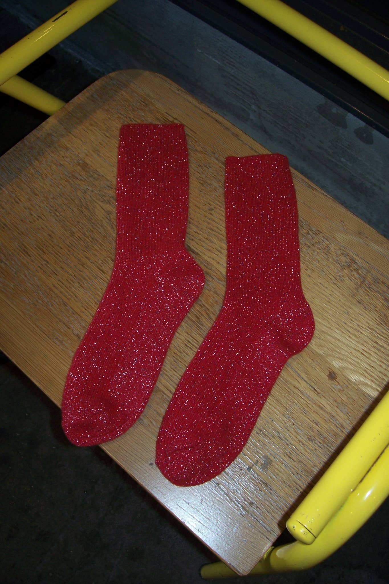 Le Bon Shoppe | Winter Sparkle Socks -  Poinsettia