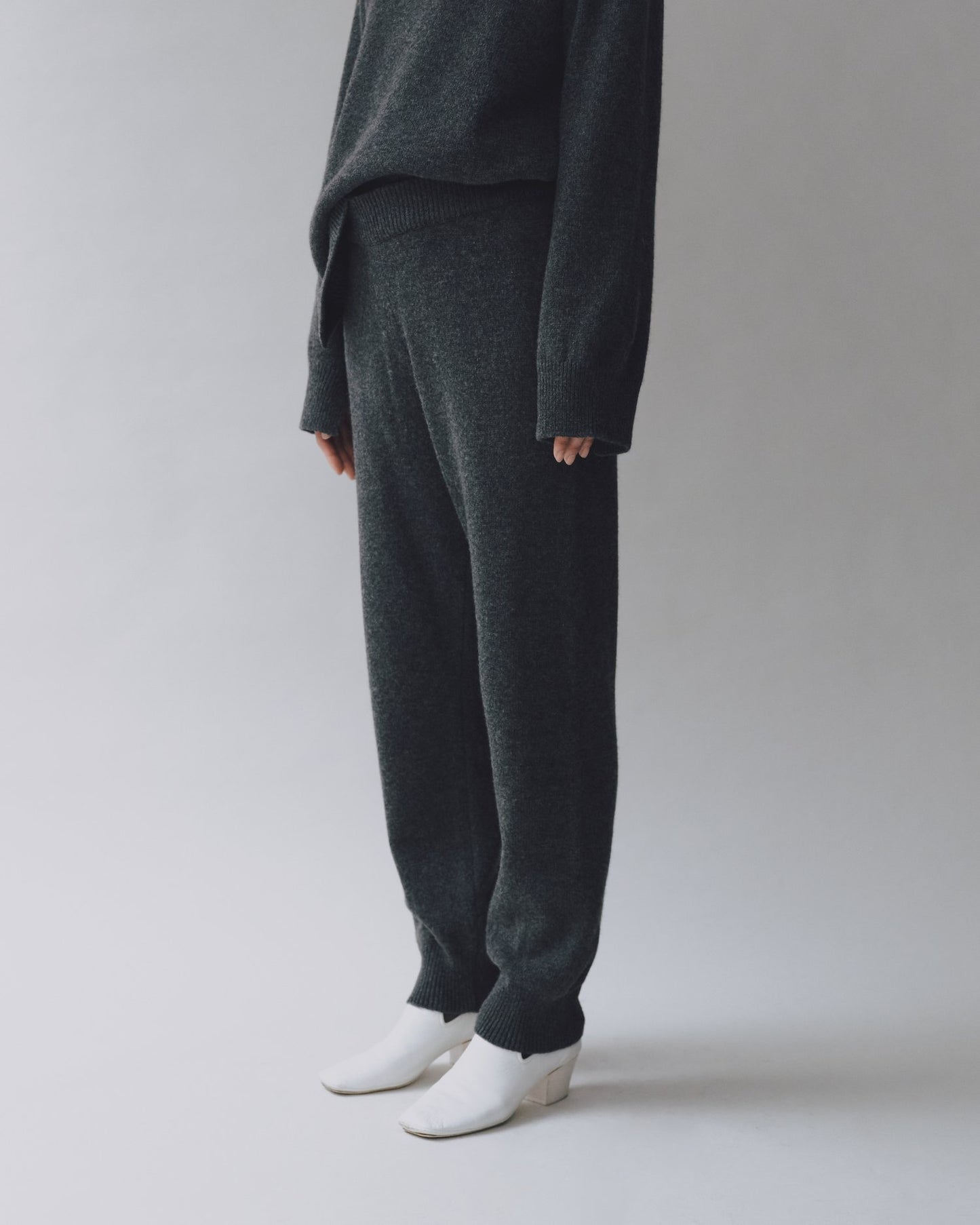 Mijeong Park | Cashmere Blend Knit Pants - Charcoal