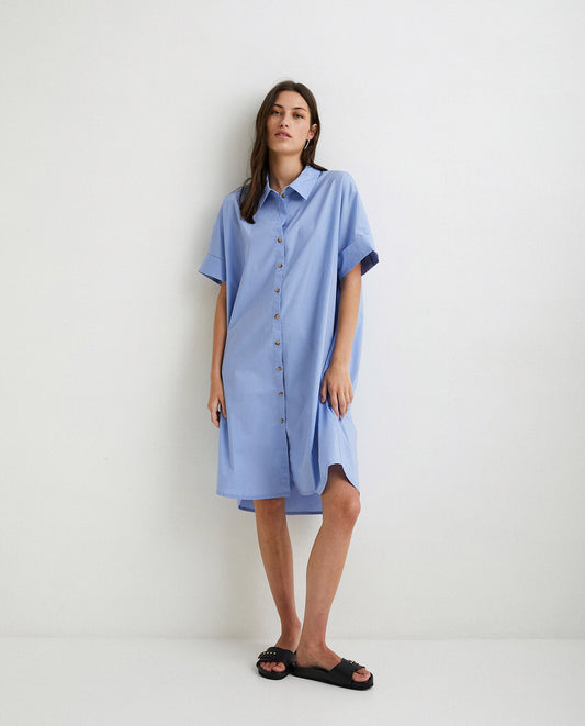 Yerse | Shirt Dress - Blue