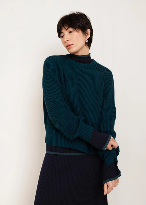 Paper Label | Avery Crew Neck Sweater - Teal