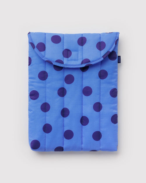Baggu | Puffy Laptop Sleeve 13"/14" -  Blue Polka Dot