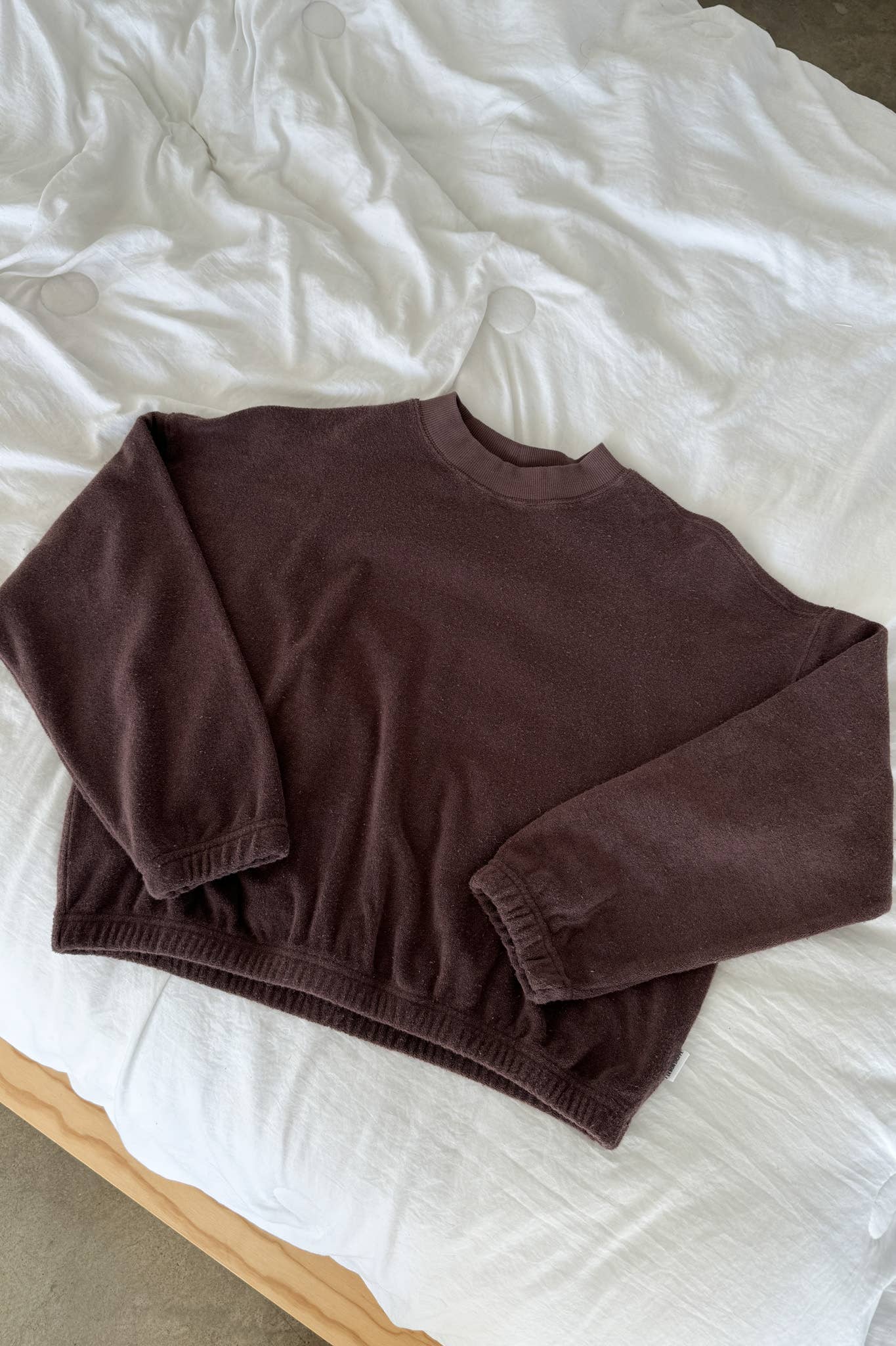 Le Bon Shoppe | Cotton Terry Daisy Long Sleeve Top - Chocolate