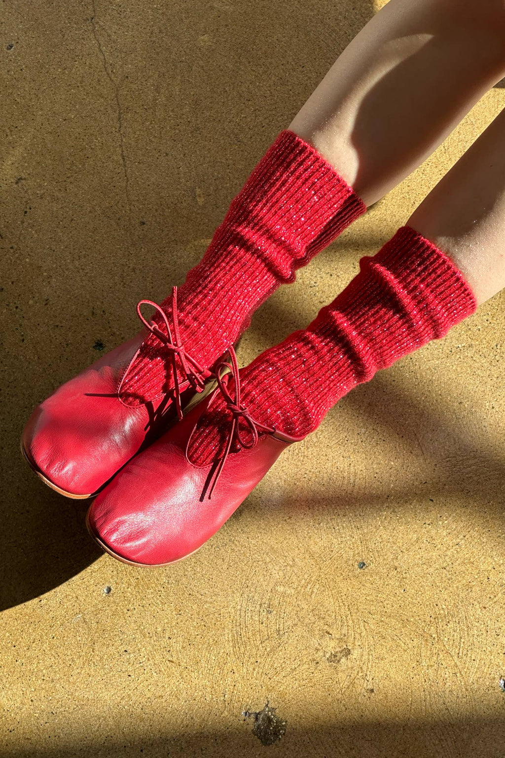 Le Bon Shoppe | Winter Sparkle Socks - Poinsetta
